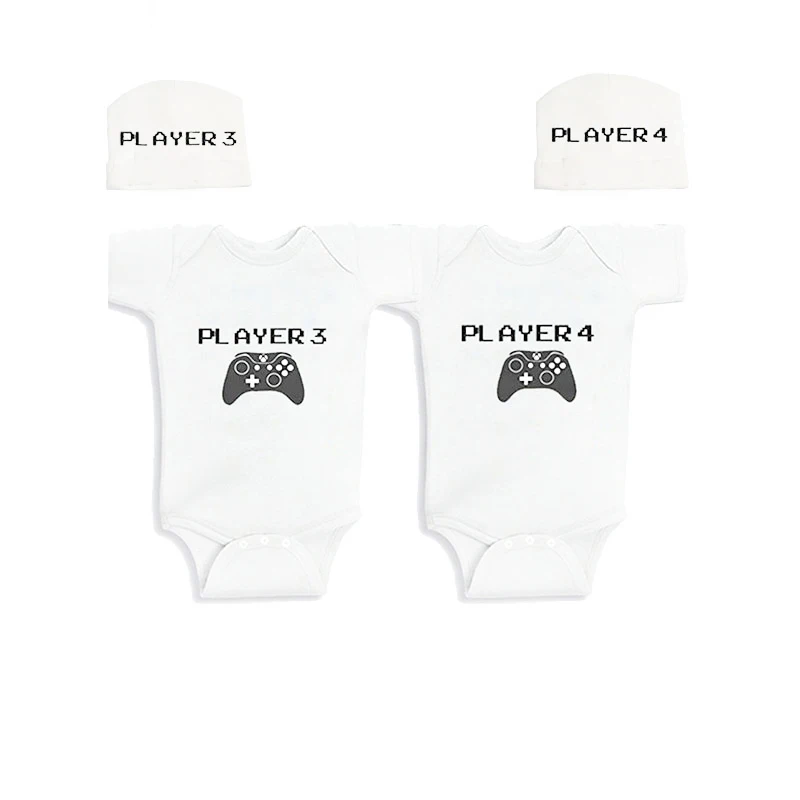 

Culbutomind Player 3 Player 4 Brother and Me Matching Set T-Shirt Body Suit Clothing Twins Outfit Twin Baby Clothing for0-12M
