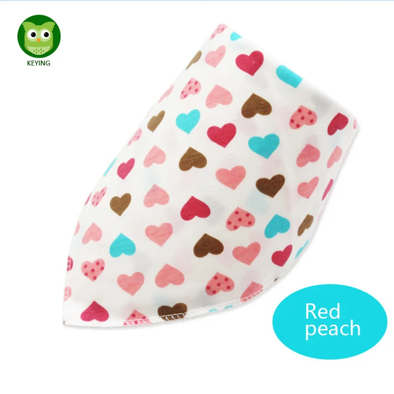 KEYING милые детские нагрудники нагрудник для кормления ребенка хлопок бандана для кормления слюнявчик для девочек мальчиков новорожденных двусторонний Детский шарф - Цвет: Red peach