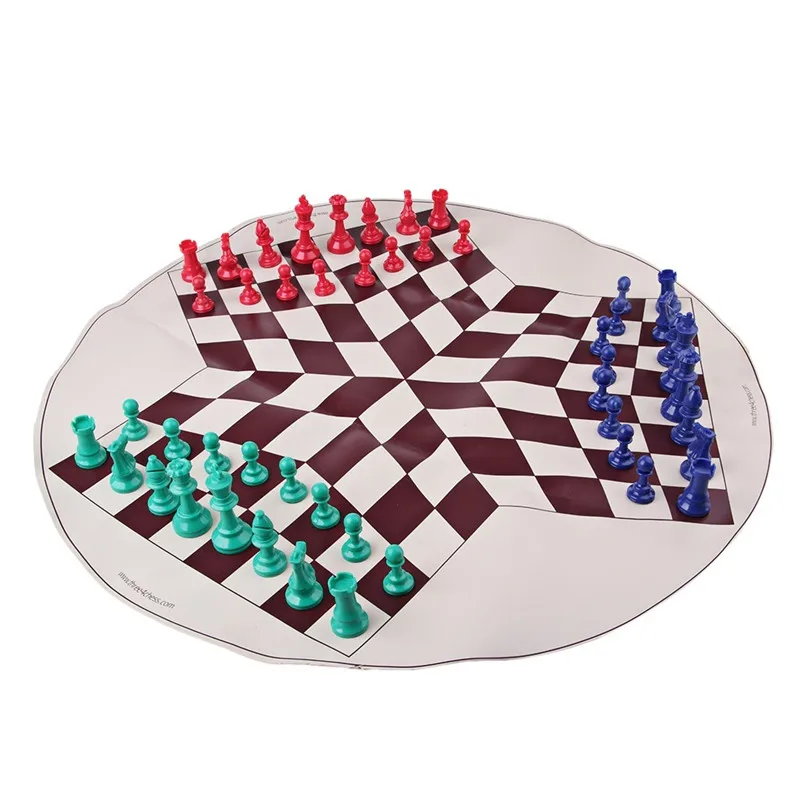 

Three Player International Chess Checker Pieces with Chess Board Chess Set