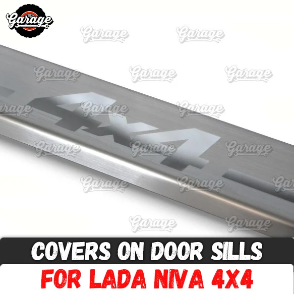 

Guard covers on door sills for Lada Niva 4X4 1995- Stainless steel accessories protective plates scratches car styling tuning