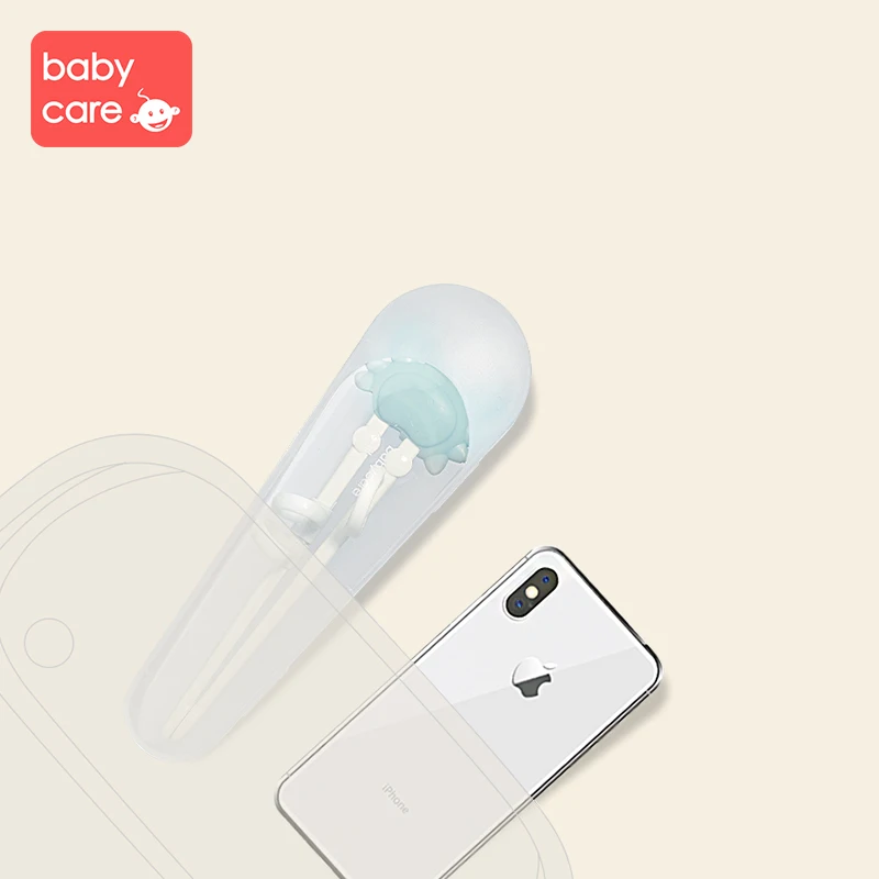 Babycare разноцветная Милая обучающая тренировочные палочки для еды, ложка для хранения, вилка, Детская палочка для еды, подарки для учащихся