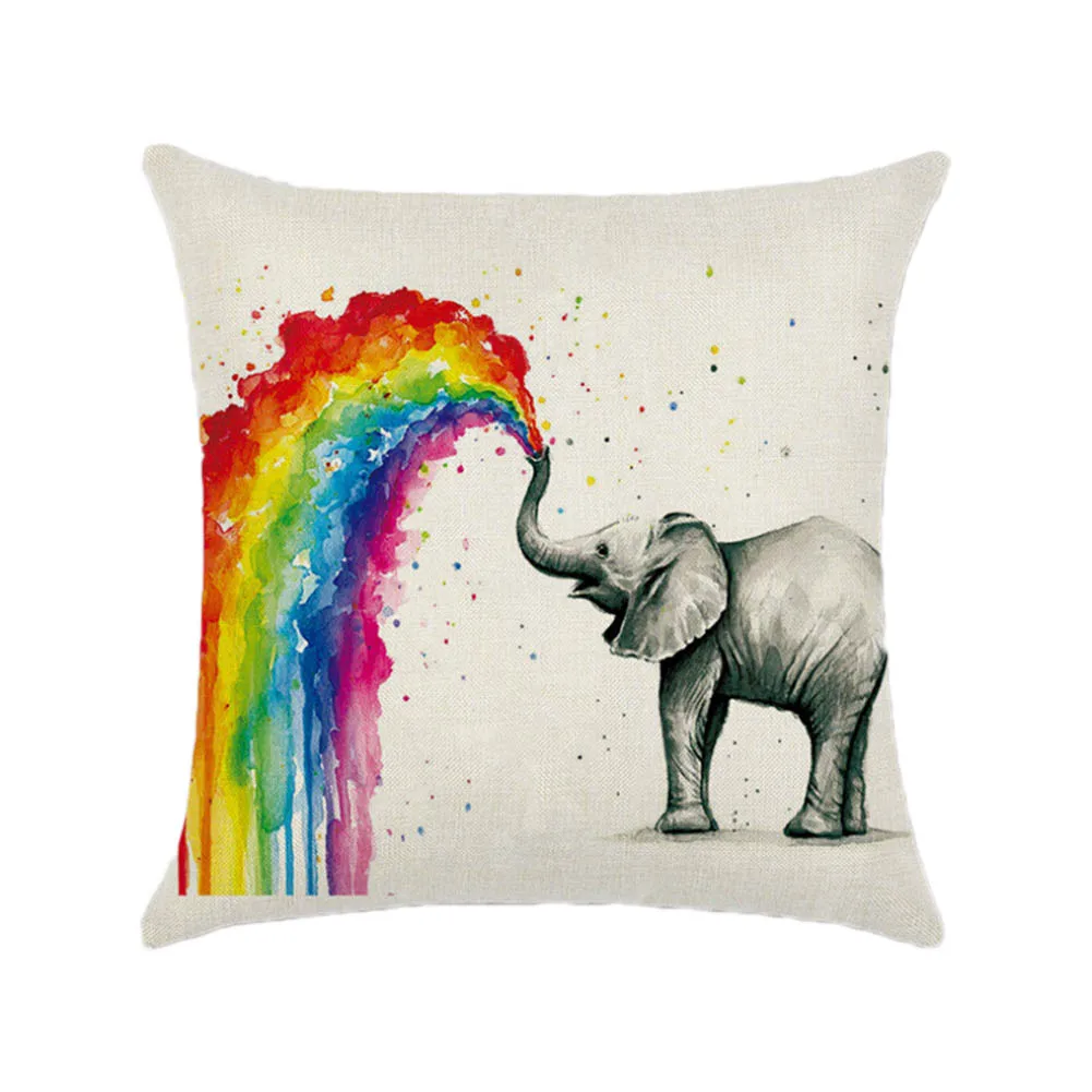 

45*45cm Creative Animal Zebra Elephant Pillow Cushion Covers Linen Decoration Textile Arts Sofa Car Pillow Case