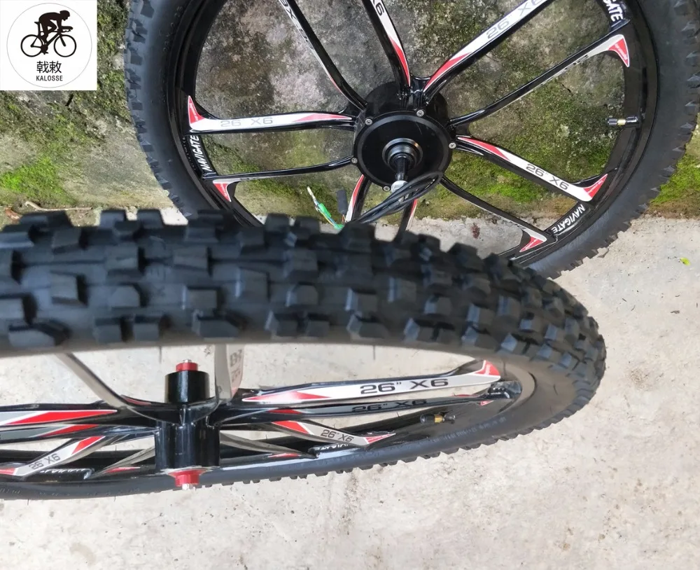 Flash Deal Kalosse Electric  wheels+tires+tubes   36/48V  350W  26inch  135mm  electrical  bike  integrated bike motor 3