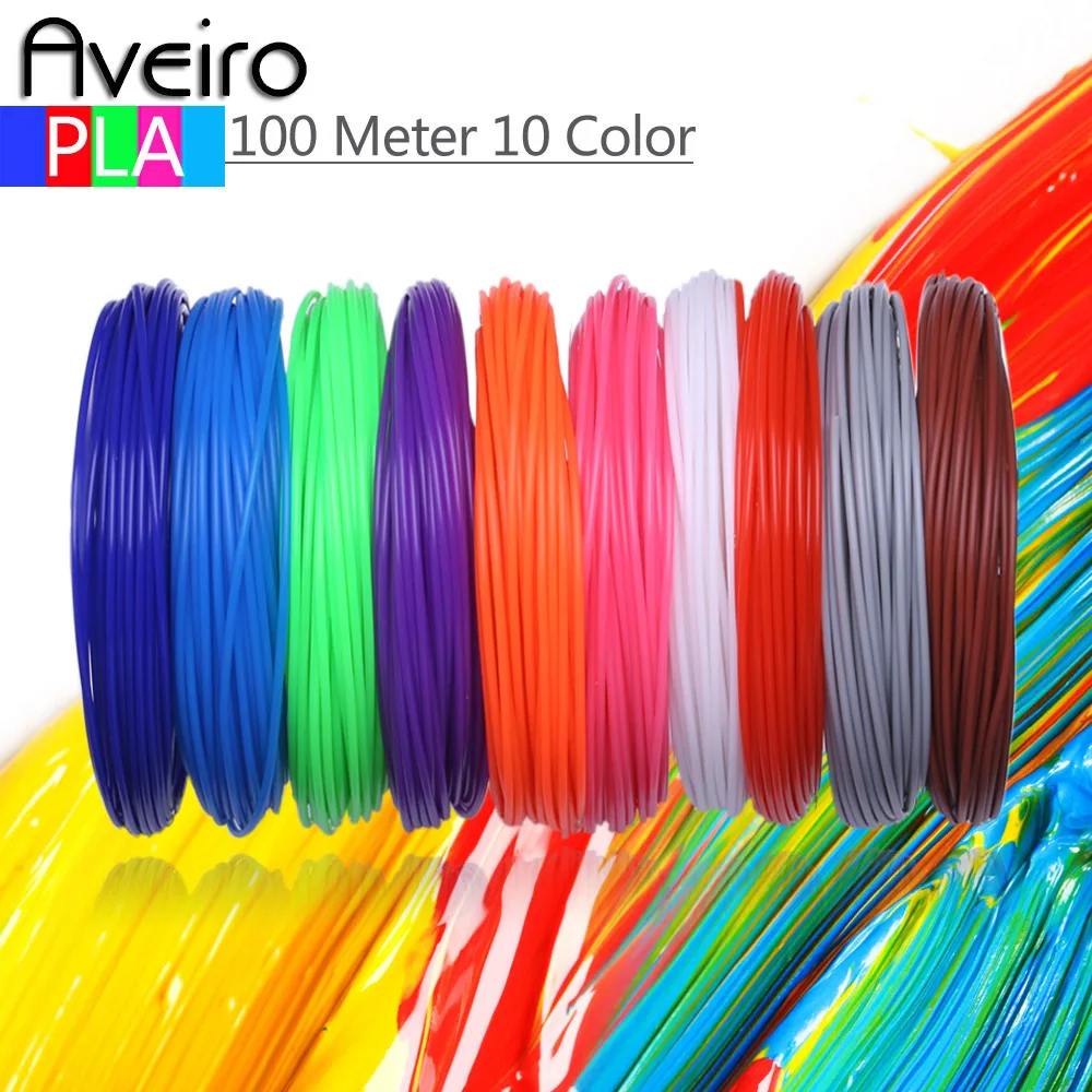 

100 Meter Different 10 Color 3D Printer Materials PLA Filament Set 3D Pens Plastic For Kids 3 D drawing Toys