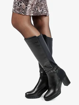 

Black leather high-heeled Boots