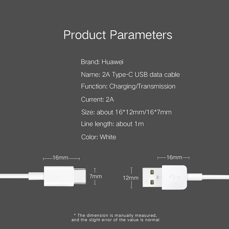 Кабель Huawei USB Type C 2 А быстрая зарядка оригинальный P20 pro P10 P9 Plus G9 Nova 5i 5 3e M6 M5 Honor 20 Lite V9
