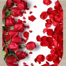 Else красные розы листья розы цветы рамки 3d узор принт Нескользящая микрофибра гостиная современный Овальный моющийся ковер