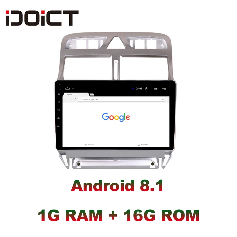 Цена IDOICT Android 8,1 2.5D автомобильный dvd плеер font b gps b font навигация Мультимедиа для peugeot 307 307CC 307SW радио 2002 2013 стерео