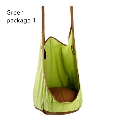 Детский качающийся спальный мешок, детский мешок, качающийся гамак, для сидения в помещении, на открытом воздухе, для игровой площадки, надувная подушка, кресло - Цвет: Green  package 1