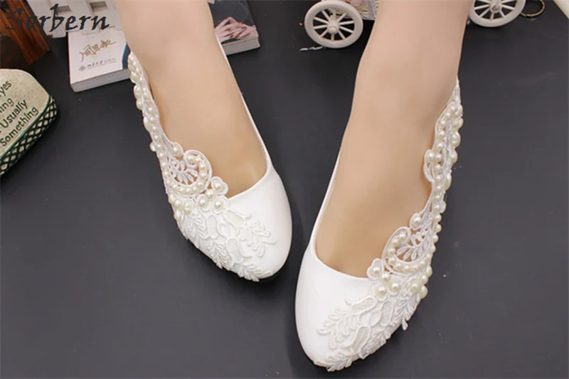 Sorbern/свадебные туфли на шнуровке с белыми бусинами недорогой Свадебный туфли на среднем каблуке без застежки туфли-лодочки на шпильке женская обувь sapato feminino, новинка года