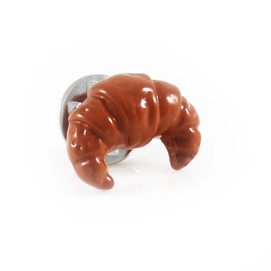 

Brown Croissant Lapel Pin Novelty Bread Croissant Suit Pin Holiday Gifts Pins Birthday Gift Lapel Pins