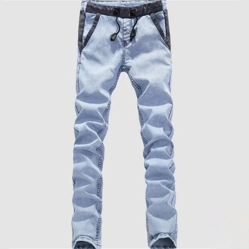 Мужские модные камуфляжные обтягивающие байкерские джинсы с карманами, повседневные Стрейчевые джинсовые брюки-карго, длинные брюки для молодых мужчин - Цвет: light