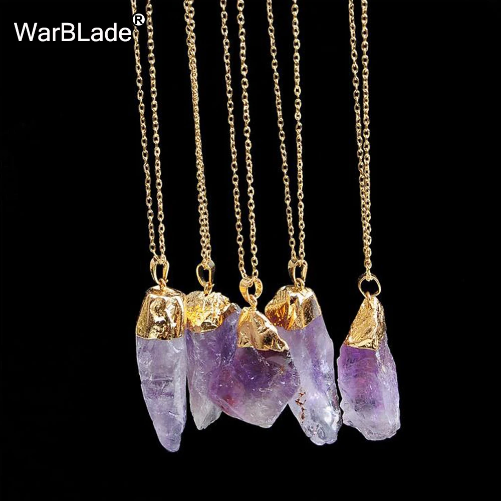 WarBLade модное ожерелье с подвеской из натурального камня и кристаллами, необычное хрустальное ожерелье с кварцевым камнем, очаровательные ювелирные изделия для женщин, подарок