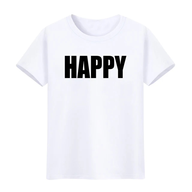 fashion women block letter happy print tee shirt short sleeve couple block letter t
