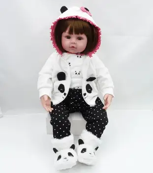 

48cm Baby girl Dolls bebe reborn doll soft Silicone Boneca Reborn Brinquedos Bonecas children's day gifts toys bed time plamates