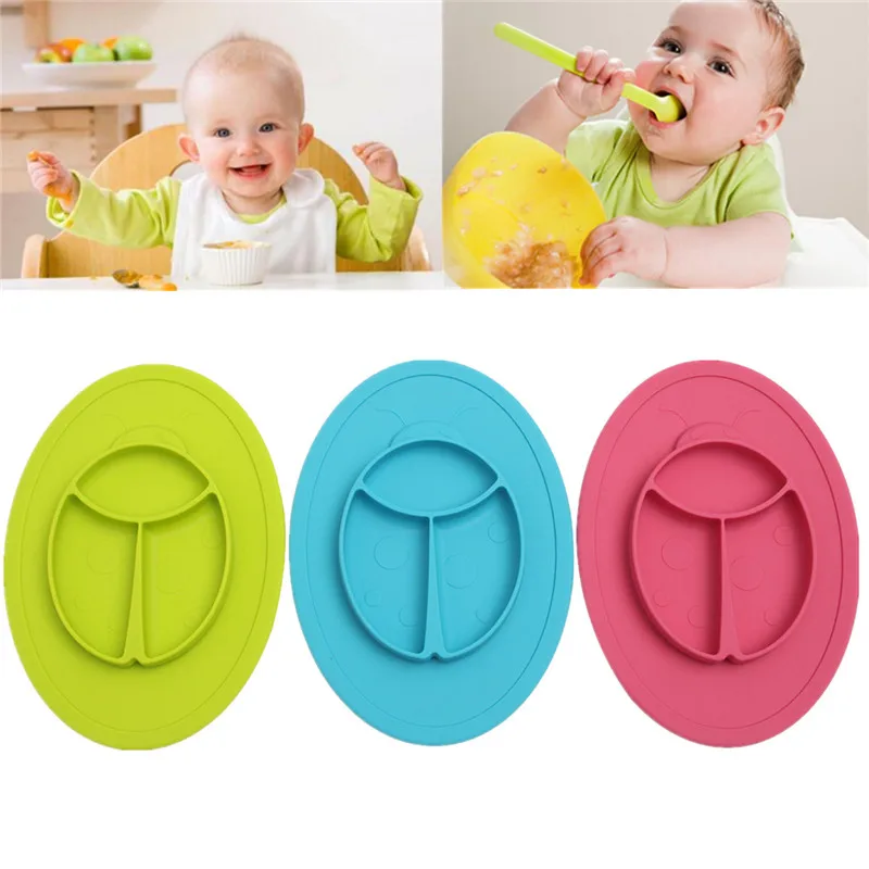 Baby Silicone Placemat Plates Kids Divided Dish Bowl Platesin Dishes