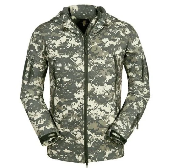 Тактическая Водонепроницаемая походная куртка, Мужская военная одежда, осенняя камуфляжная одежда для кемпинга, рыбалки, охоты, мягкая оболочка, пальто, куртка - Цвет: ACU