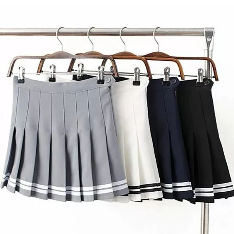 Милая плиссированная Женская юбка в консервативном стиле, мини-юбка с высокой талией, винтажная черная белая Милая школьная форма, юбка