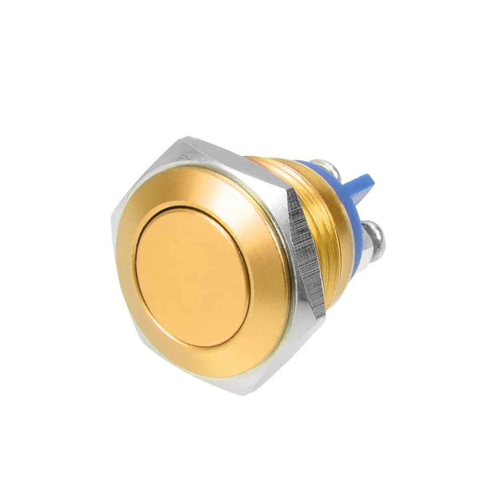 

UXCELL Momentary Metal Push Button Switch 12/16mm Mounting Dia 3A 2 Screw Terminals Flat Head Sliver Stone Blue Yellow Red Black