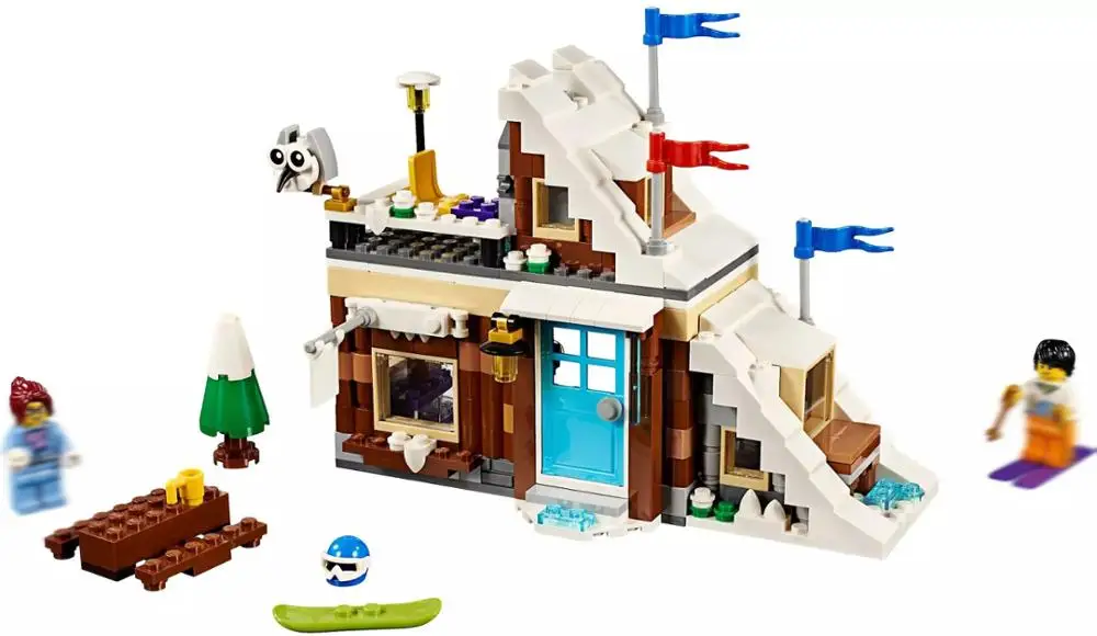 

legoings 3-in-1 Modular Winter Vacation set Model Building Blocks Kit 31080 Birthday Gifts Toys For Children 386 Pcs 11048