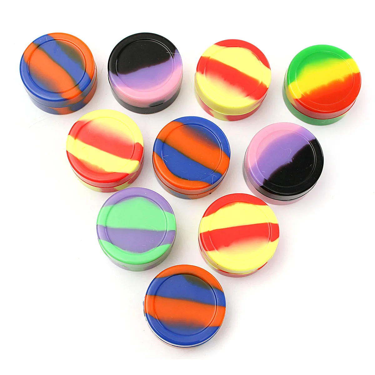 

55*28MM 22ml Small Round Silicone Cream Jar Container Easy Clean Non-stick Jars Refillable Box For Dab Wax Lip Balm Pills Use