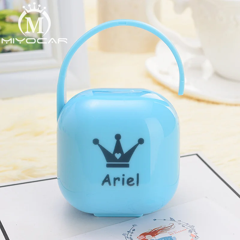 MIYOCAR personalized any name text photo can make Pacifier Storage Box and pacifier set teething toys pacifier clip pacifier chain pacifier accessories teether clip baby silicone accessories first letter pacifier ideal gift for baby pacifier
