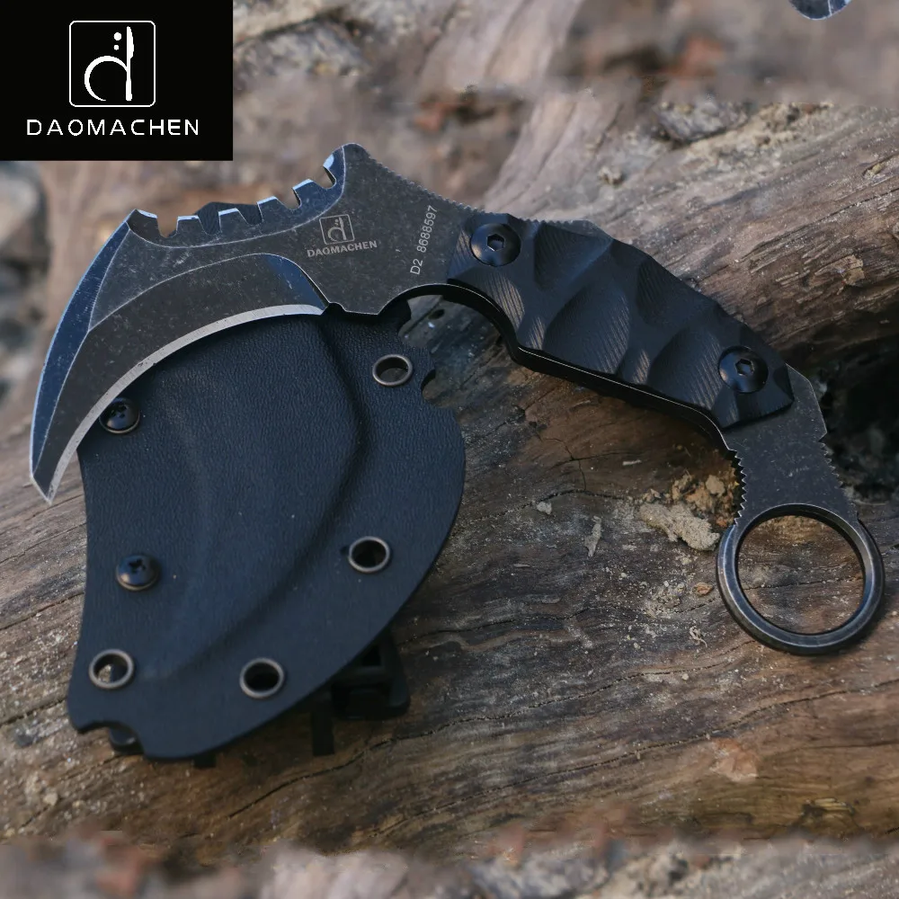 

OutdoorTactical Karambit Knife Camping Survival Hunting Claw Knives Multi Purpose Tools D2 Blade Huntsman Knive