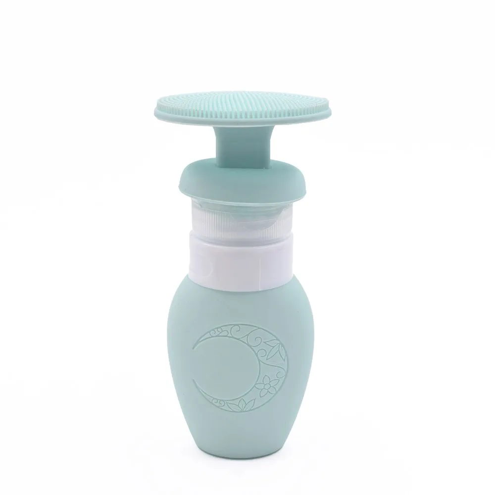 

Dolovemk Silicone Refillable Travel Containers Bottles for Storing Shampoo Lotion Soap + Face Cleansing Brush