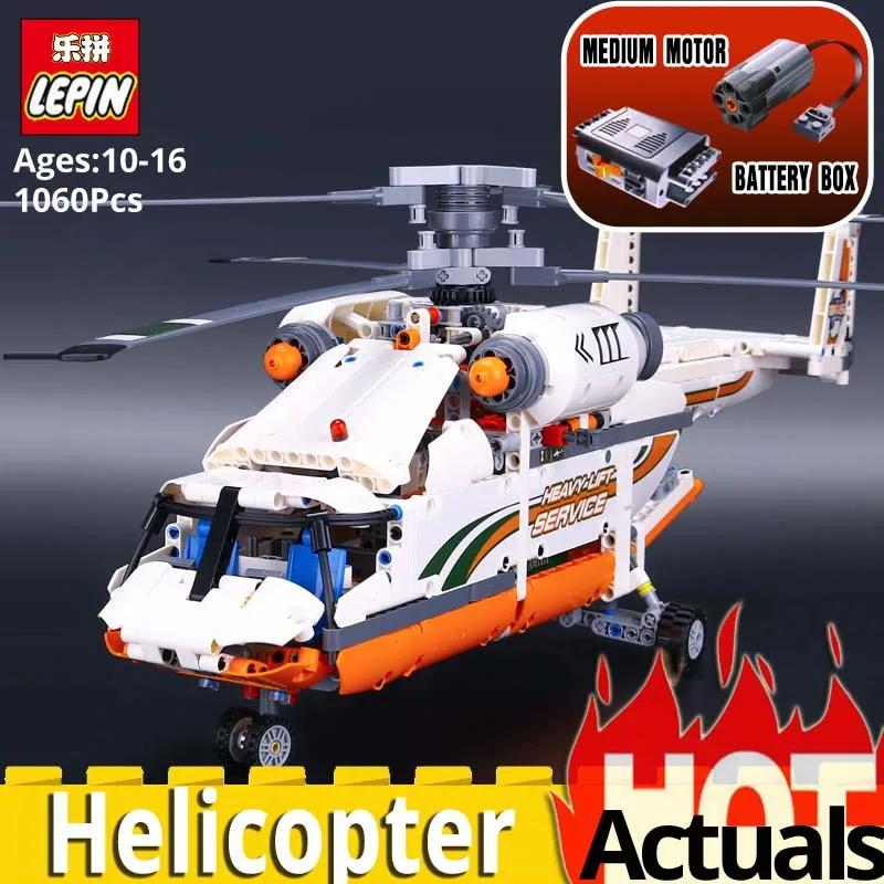 

LEPIN technic 20002 Heavy Lift Helicopter legoINGlys 42052 plane Educational toys for children Building Blocks Bricks christmas