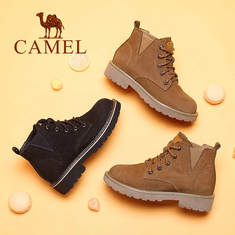 CAMEL/женские ботинки коллекция 2018 года зимние короткие в британском стиле