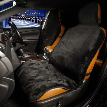 

2pcs/ lot front Car Seat Covers Cape faux fur plush universal size Auto Interior Accessories Black KC0-012