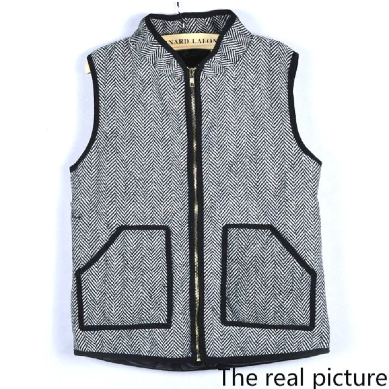 Womens Fall fashion Herringbone Vest Designer Inspired black denim Vest