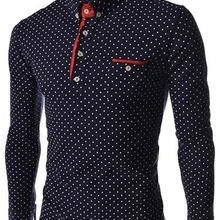 Новая английская Мода волнистая точка Мужская саморазвитие с длинными рукавами Tide рубашка