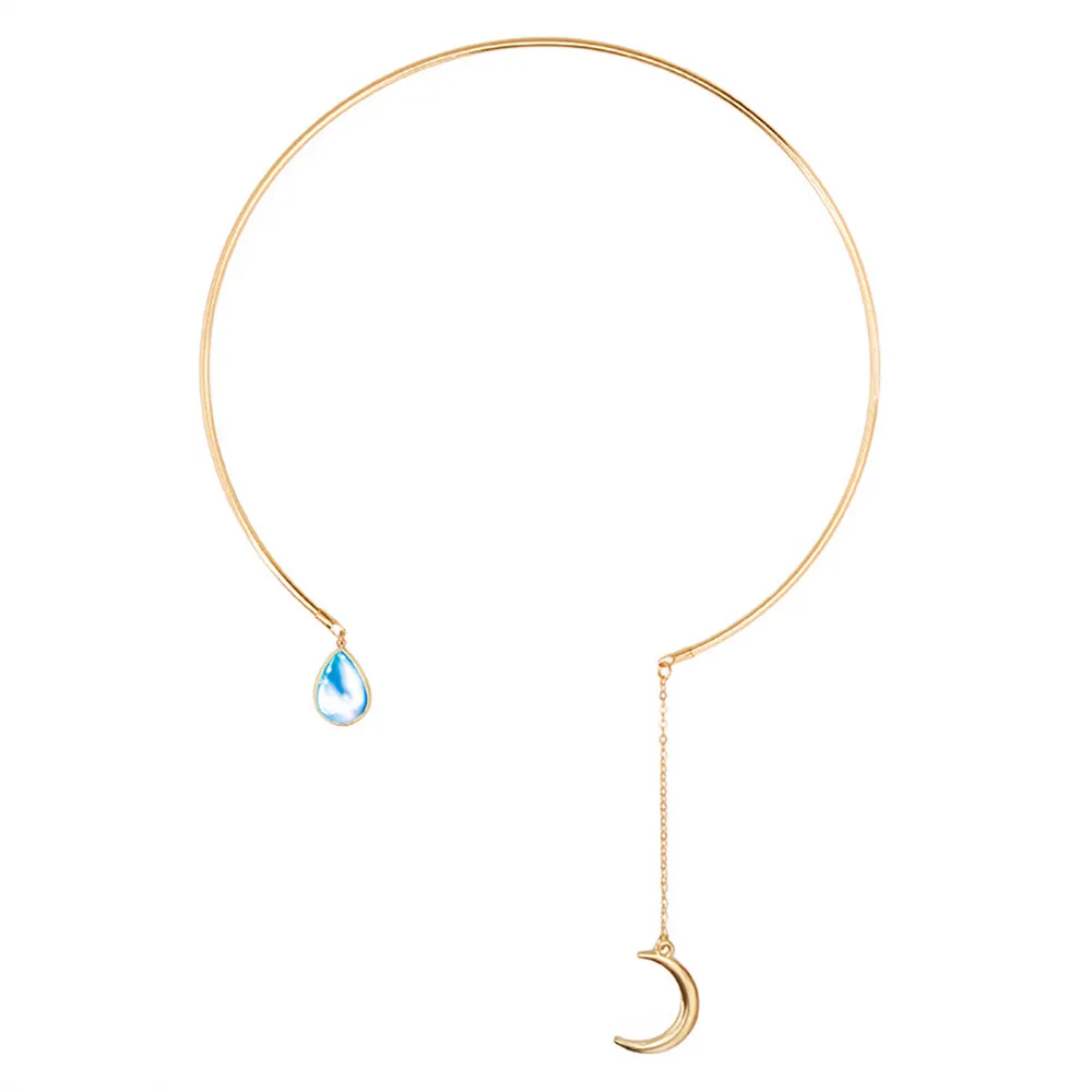 Pendant Necklaces For Women New Moon Water Droplets Bls-miracle