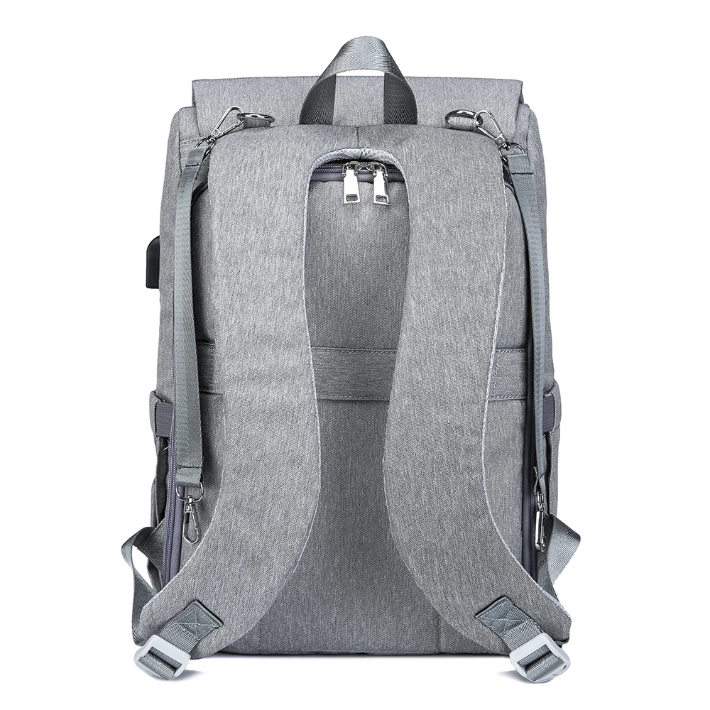 USB перезаряжаемая Детская сумка для подгузников, рюкзак папы для мам, большая вместительность, водонепроницаемая Повседневная сумка для ноутбука с двойным плечом, сумка для подгузников