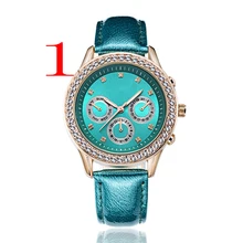 Fashion Faux Leather Analog Quarts Watches Blue Ray Men Wrist Watch