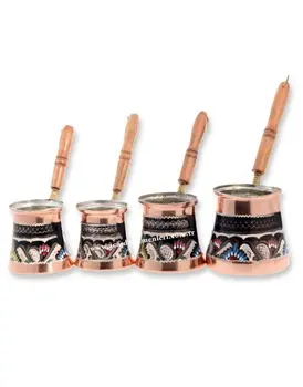 

Embroidered Copper Turkish Coffee Pot Ibrik Vintage Jazzva Briki