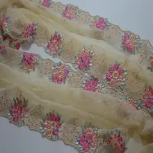 3 metros Bilateral Bordado Véu Do Casamento Da Guarnição Do Laço Handmade DIY Materiais Europeia Flor Tecido de Renda Acessórios de Decoração