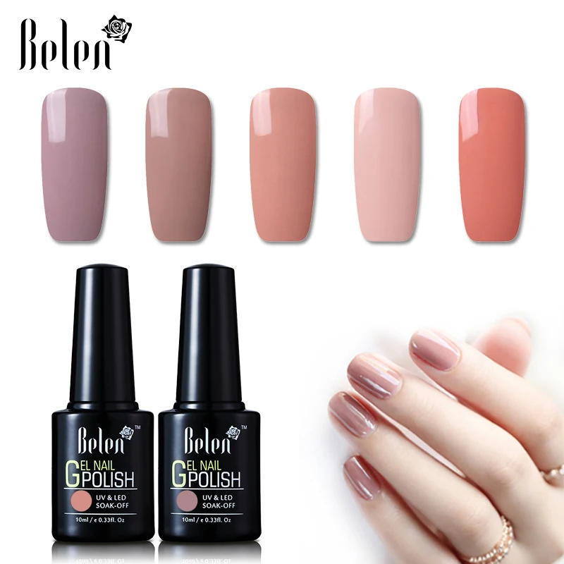 

Belen 10ml Nude Pure Color Nail Gel Polish Hybrid Painting DIY Nail Art Nail Primer Lacquer Semi Permanent Lucky Gel Varnish