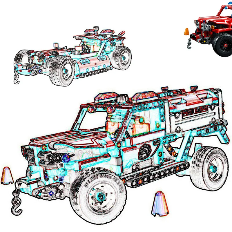 

42075 513Pcs Technic Series 2in1 The First Responder Truck Vehicle Building Blocks Bricks Education Toys Gift 10824