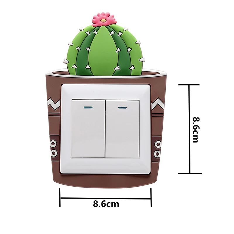 Светящийся 3D светильник кактус переключатель наклейки s настенные наклейки-переключатель протектор Гостиная Современная Настенная Наклейка украшение для розетки