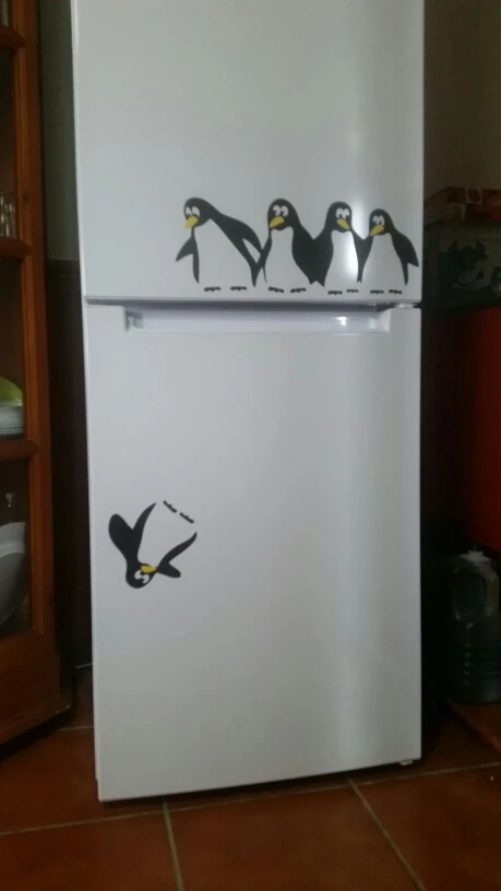 Calcomanía para refrigerador calcomanías de nevera de pingüino