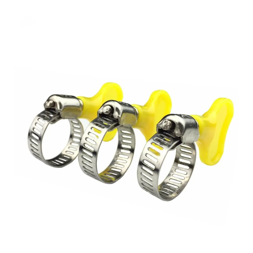 5/10pcs/lot 8mm-12mm/10-16mm/13-19mm/16-25mm/19-29mm Type Hose Clamps with handle,304 Stainless steel hose Clamp Hoop Pipe Clips