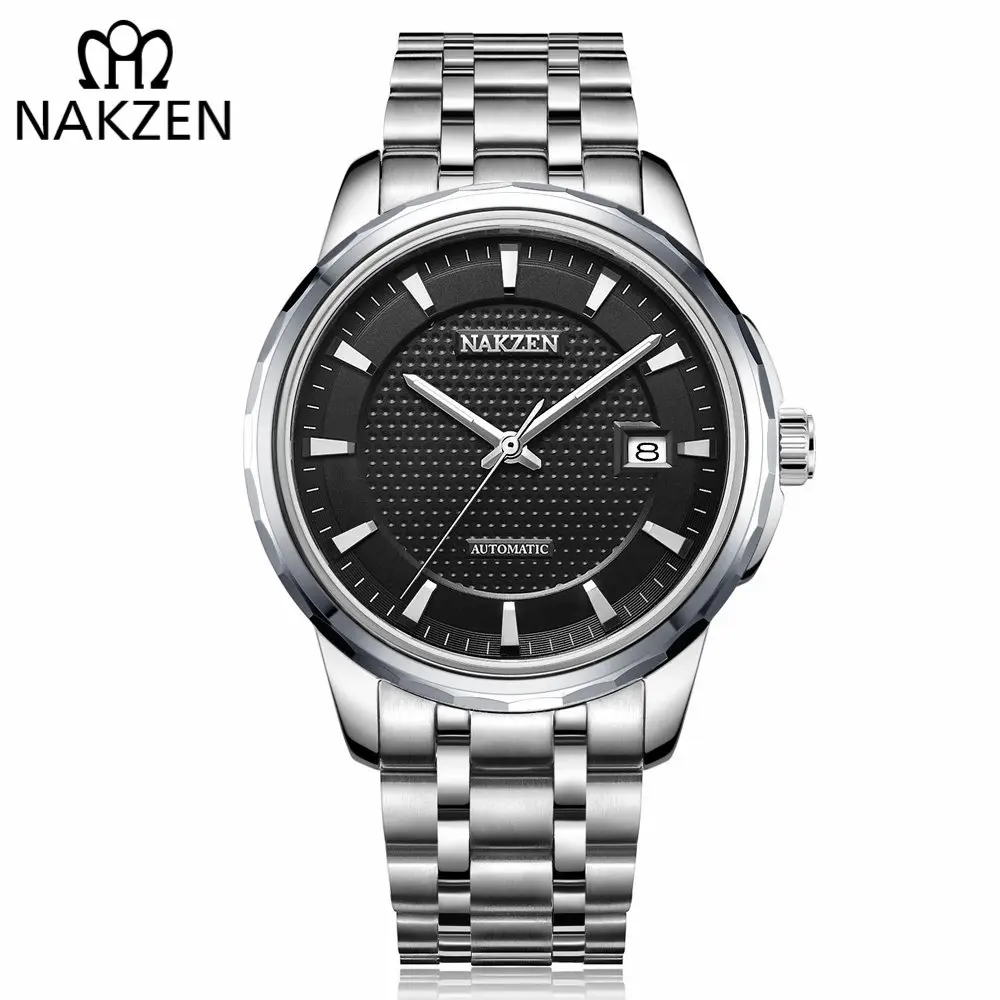 

NAKZEN Men Automatic Japan NH35 Mechanical Movement Watch Mens Business Date Wristwatch Brand Luxury Clock Relogio Masculino