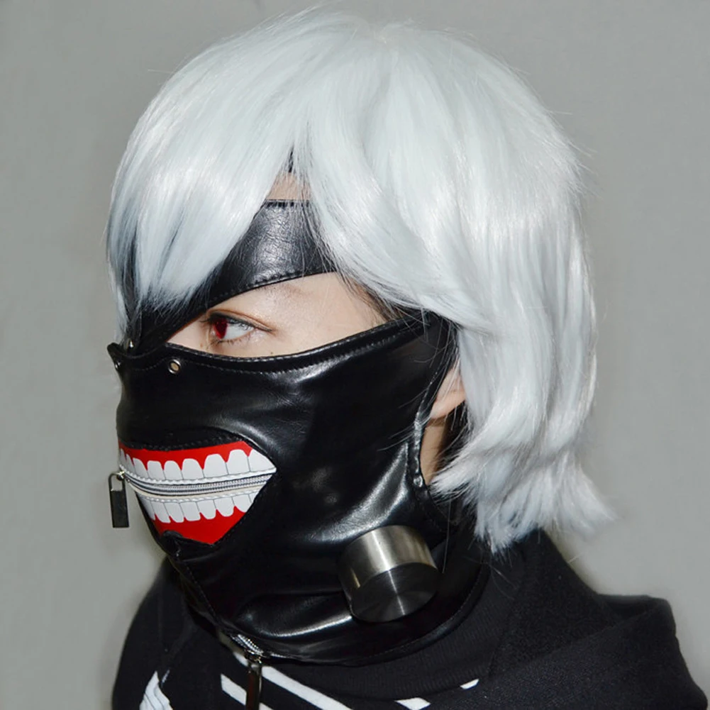 Высокое качество, Токийский вурдалак, 2 Kaneki Ken, маска с регулируемой молнией, маски из искусственной кожи, крутая маска, Блиндер, аниме, косплей