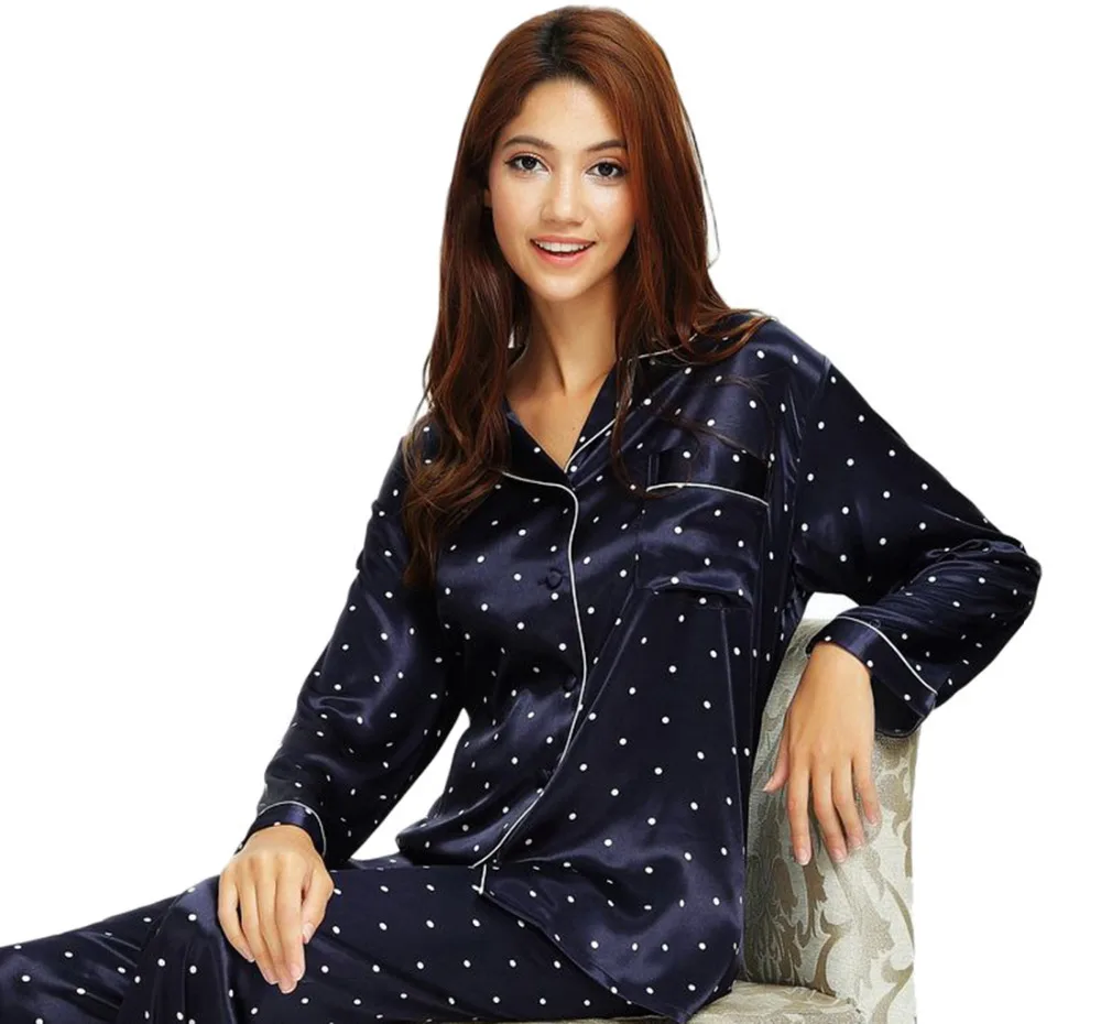 Womens Silk Satin Pajamas Set Sleepwear Loungewear XS~3XL Plus_Gifts