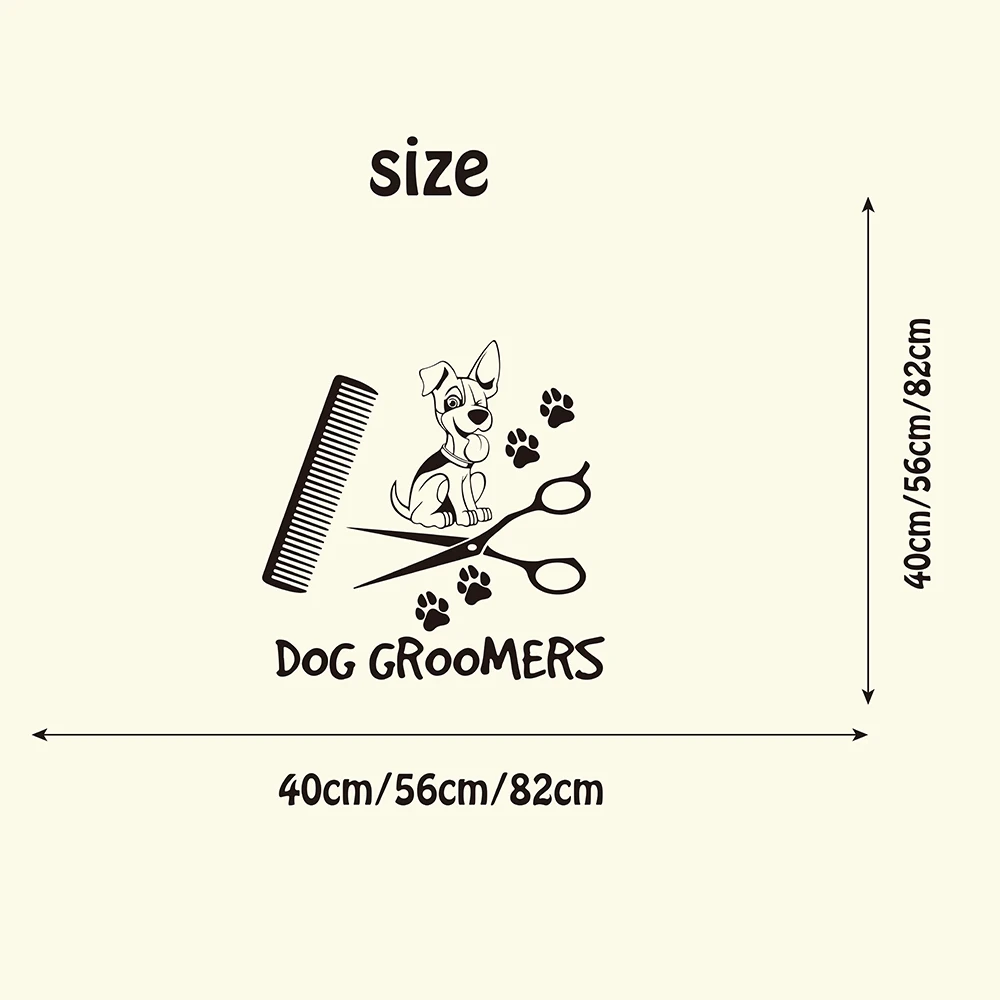 Большая собака Уход за лошадьми стены окно Стикеры Pet Shop щенок собака Парикмахерская стены Окно Наклейка Виниловые магазин искусство росписи