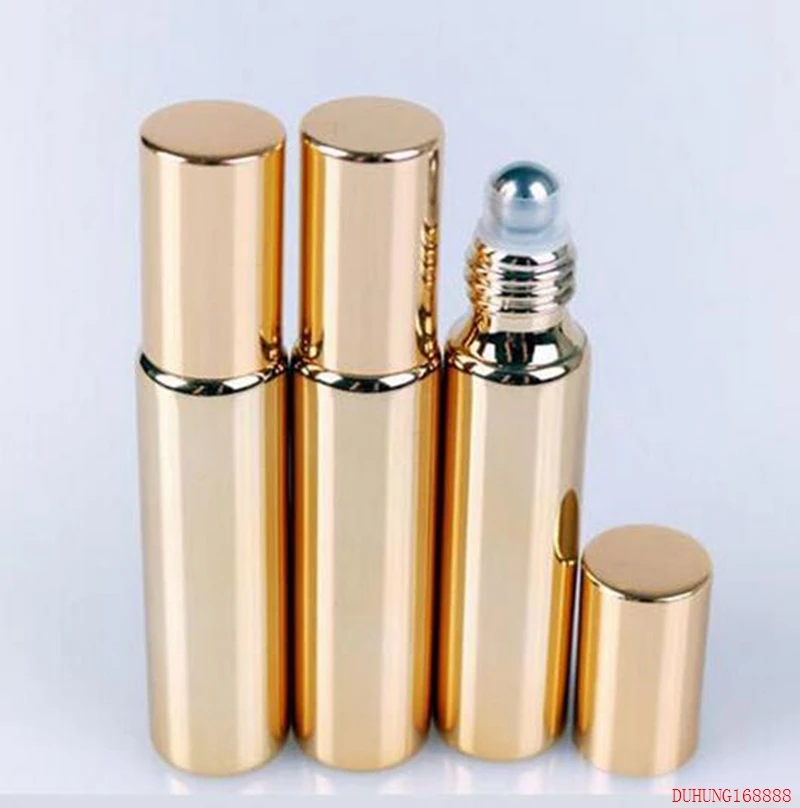 5ml gold Bottles 10ML Glass UV Refillable Perfume Small Roller Ball
