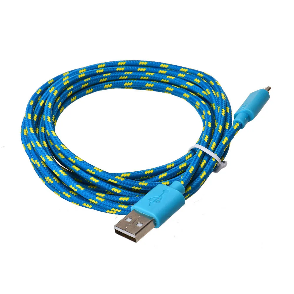 3 м/10 футов микро USB зарядное устройство кабель-трос для синхронизации данных для мобильного телефона кабель быстрой зарядки USB зарядное устройство шнур для samsung, sony - Цвет: Синий