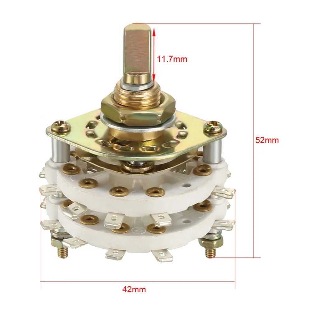 UXCELL 1/2/3/4 полюса 3/4/5/8 позиции 1/2 палуба поворотный переключатель полосы канала Селектор с ручкой используется на радио ТВ промышленная машина